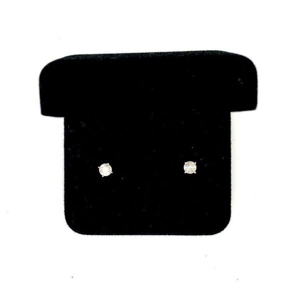 14k Round Diamond Stud Earrings - Picture 1 of 9